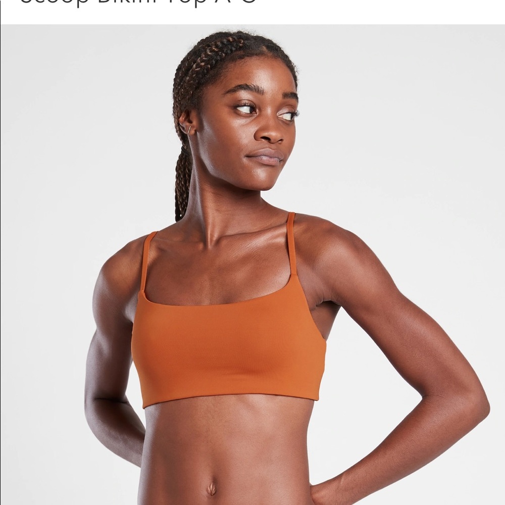 Athleta scoop bikini top rust NWT